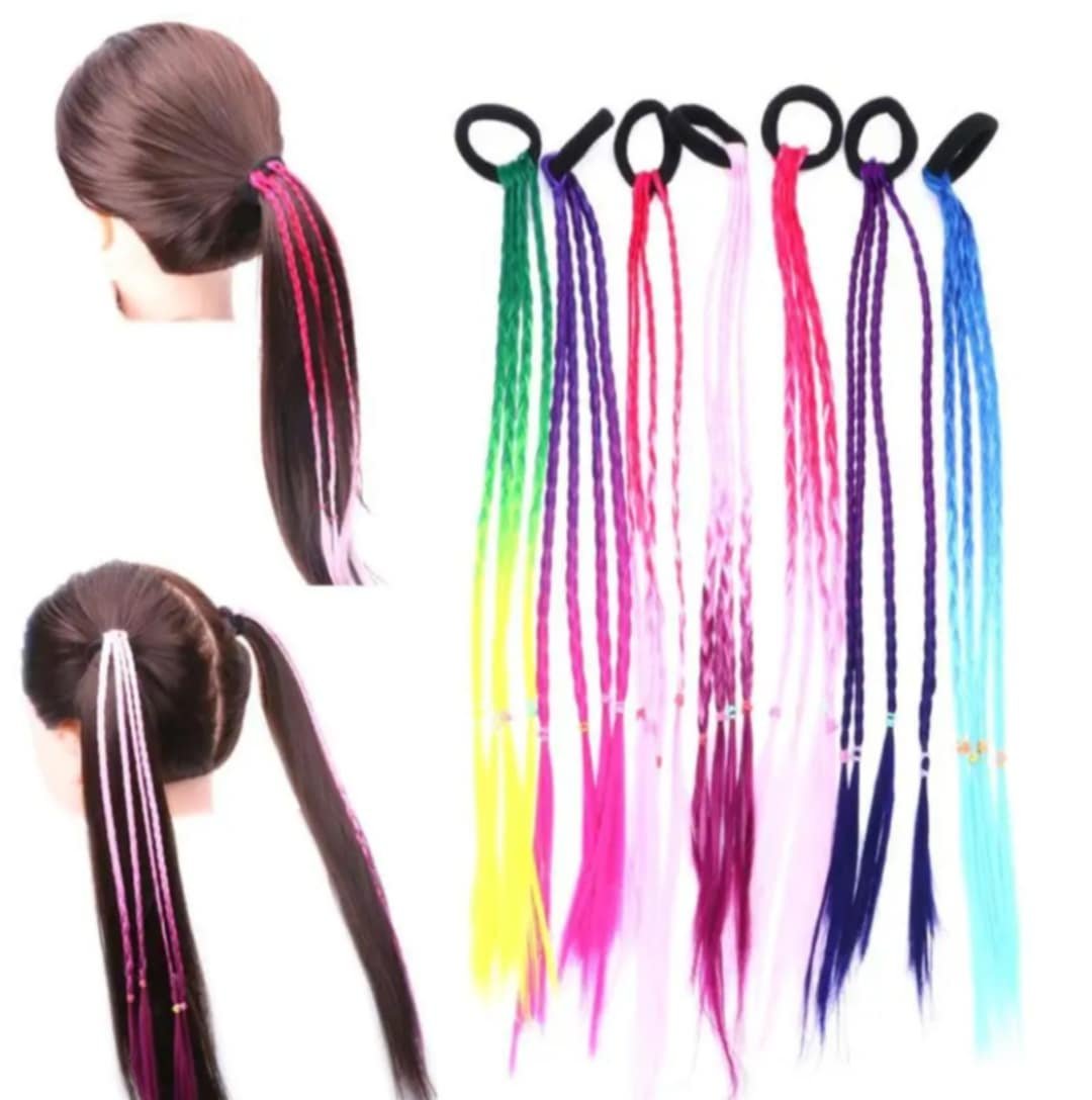 Spalvotos pintos afrokasytės ant gumelės, 1 vnt - Image 2