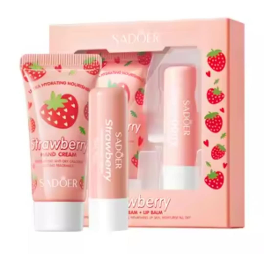 SADOER dovanų rinkinys rankų kremas + lupų balzamas - Image 6