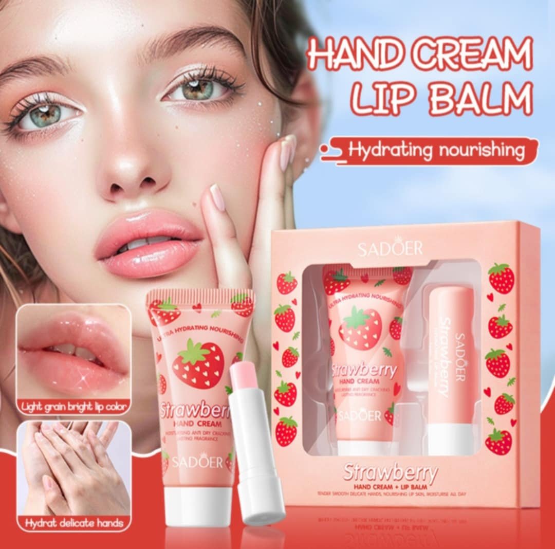 SADOER dovanų rinkinys rankų kremas + lupų balzamas - Image 5