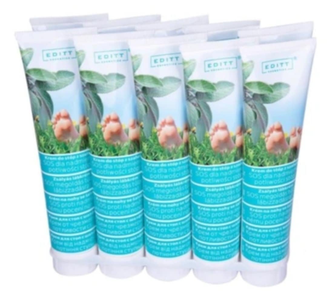 EDITT COSMETICS PĖDŲ KREMAS SU ŠALAVIJAIS NUO PER DIDELIO PĖDŲ PRAKAITAVIMO, 125 g - Image 2