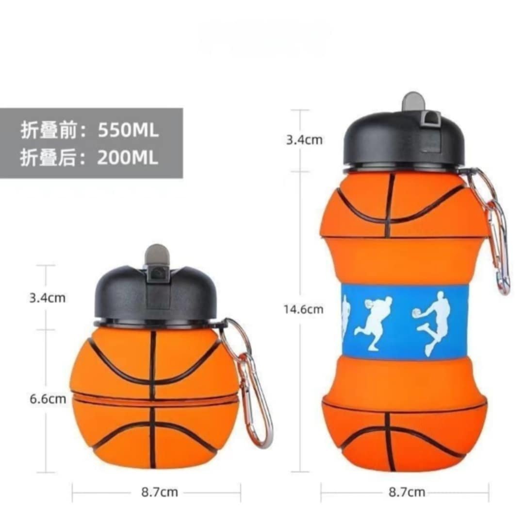 Silikoninė sulankstoma gertuvė krepšinio/futbolo kamuolys, 550 ml - Image 2